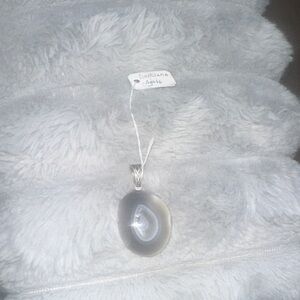 Gray Agate Pendant Necklace